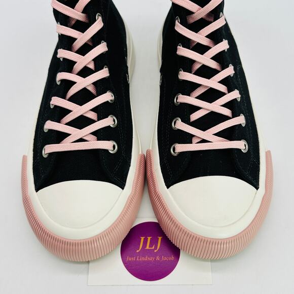 PF Flyers Women's The All American Hi Casual Sneakers Black/Pink Size 7.5 - Picture 4 of 11